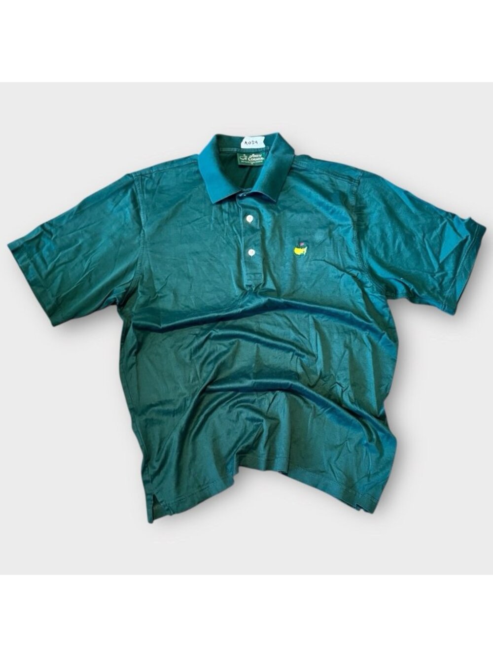 Masters Amen Corner Polo Shirt Mens Medium Green Golf Performance Solid Augusta